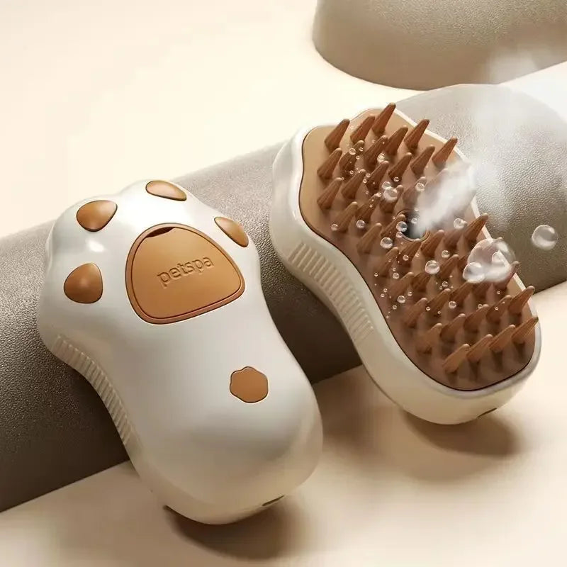 Multifunctional Rotating Cat Grooming Steamer Brush Pet Hair Removal Spray Massage Comb 3 In1 Self Cleaning Steam Cat Brush