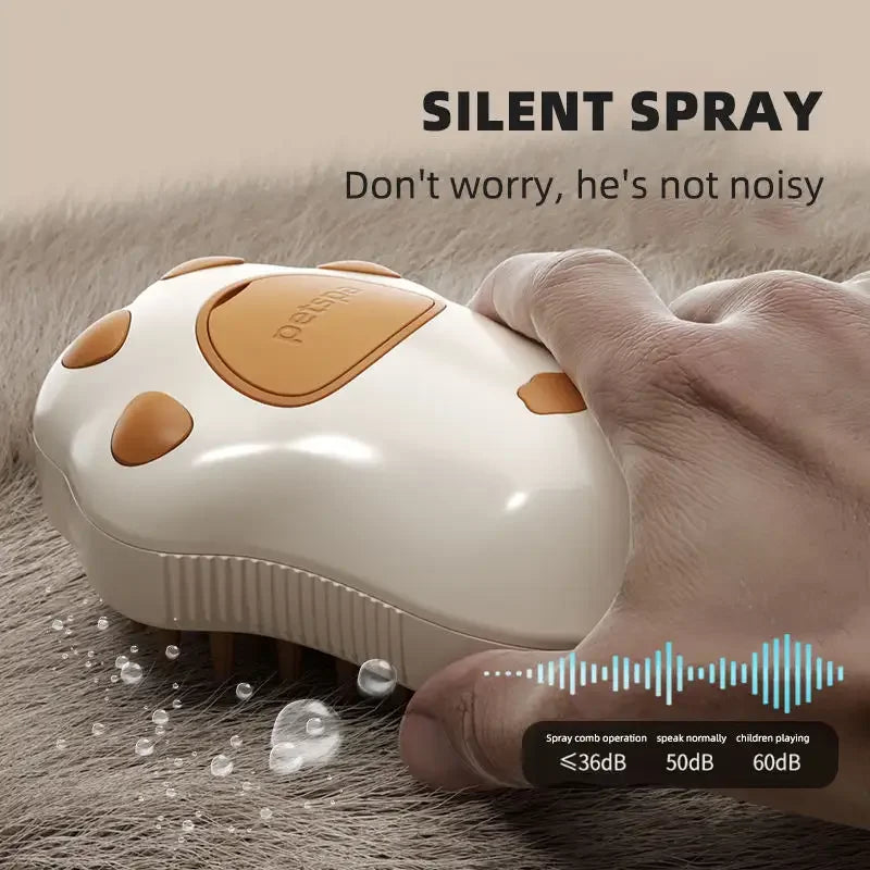 Multifunctional Rotating Cat Grooming Steamer Brush Pet Hair Removal Spray Massage Comb 3 In1 Self Cleaning Steam Cat Brush